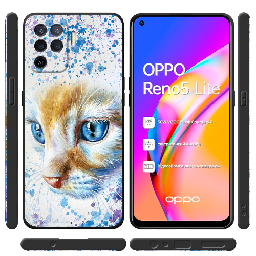 Чехол BoxFace OPPO Reno5 Lite Голубоглазый Кот