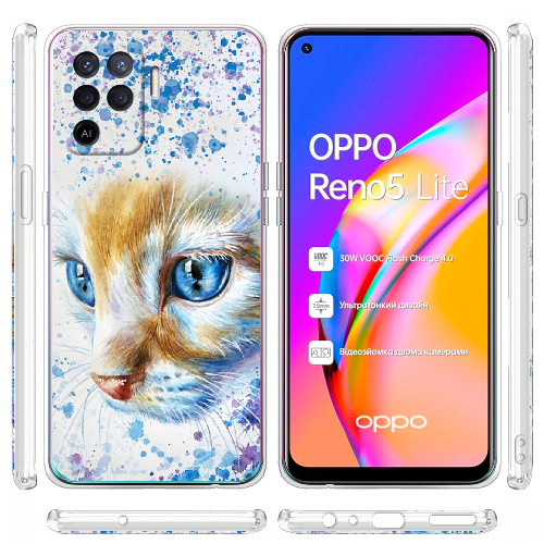 Чехол BoxFace OPPO Reno5 Lite Голубоглазый Кот