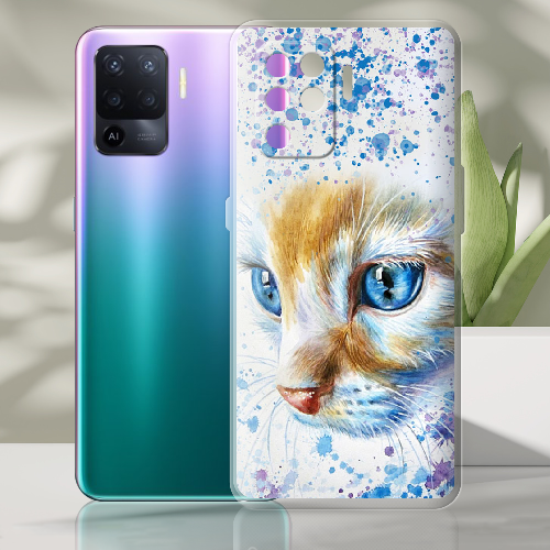 Чехол BoxFace OPPO Reno5 Lite Голубоглазый Кот