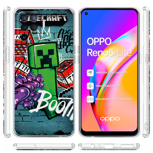 Чехол BoxFace OPPO Reno5 Lite Minecraft Graffiti