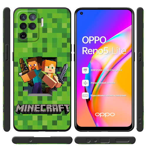 Чехол BoxFace OPPO Reno5 Lite Майнкрафт Стів і Алекс