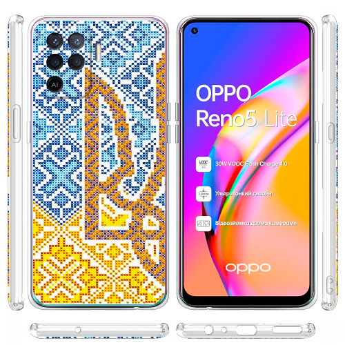 Чехол BoxFace OPPO Reno5 Lite Тризуб Вишивка