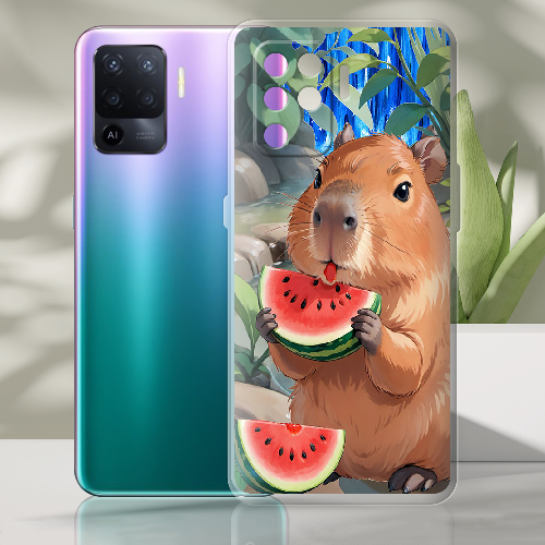 Чехол BoxFace OPPO Reno5 Lite Капибара з кавуном