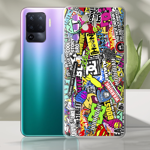 Чехол BoxFace OPPO Reno5 Lite Multicolored Inscriptions