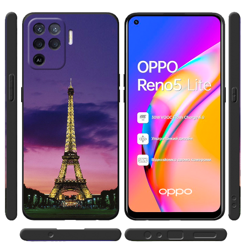 Чехол BoxFace OPPO Reno5 Lite Полночь в Париже