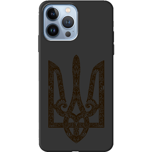 Чехол BoxFace iPhone 13 Pro Max Ukrainian Black Trident