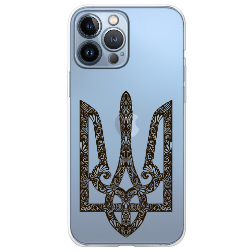 Чехол BoxFace iPhone 13 Pro Max Ukrainian Black Trident