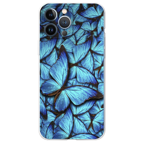 Чехол BoxFace iPhone 13 Pro Max лазурные бабочки