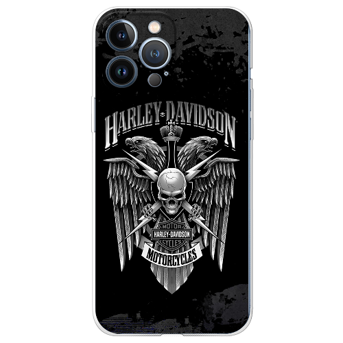 Чехол BoxFace iPhone 13 Pro Max Harley Davidson skull and eagles