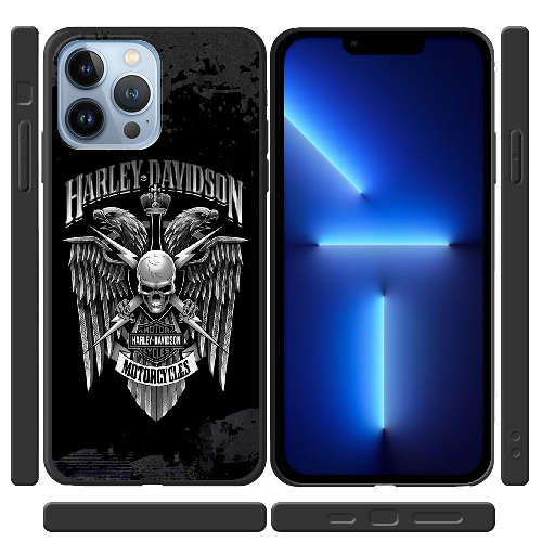 Чехол BoxFace iPhone 13 Pro Max Harley Davidson skull and eagles