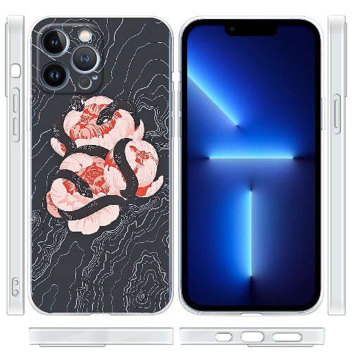 Чехол BoxFace iPhone 13 Pro Snake Rose