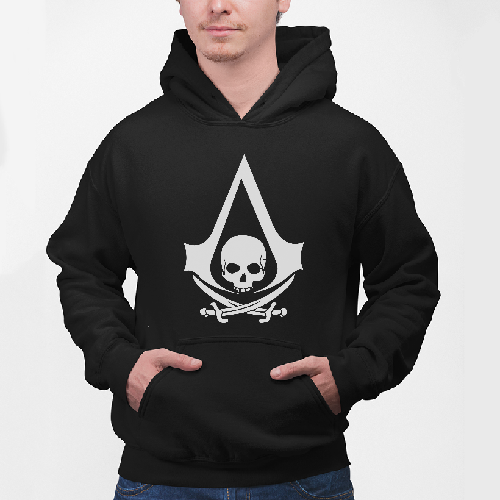 Мужская толстовка худи Assassin's Creed Pirate white