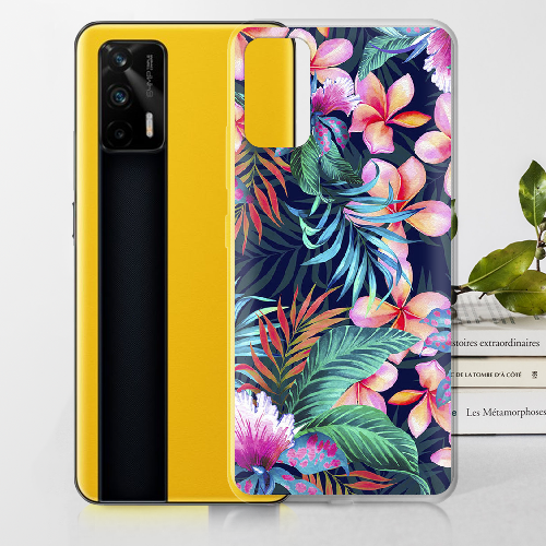 Чехол BoxFace Realme GT flowers in the tropics