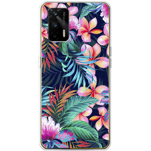 Чехол BoxFace Realme GT flowers in the tropics