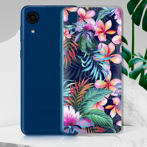 Чехол BoxFace Samsung Galaxy A03 Core (A032) flowers in the tropics