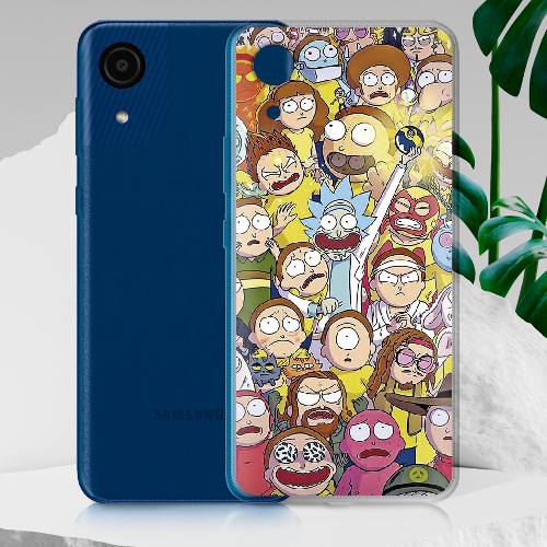 Чехол BoxFace Samsung Galaxy A03 Core (A032) Rick and Morty все герои