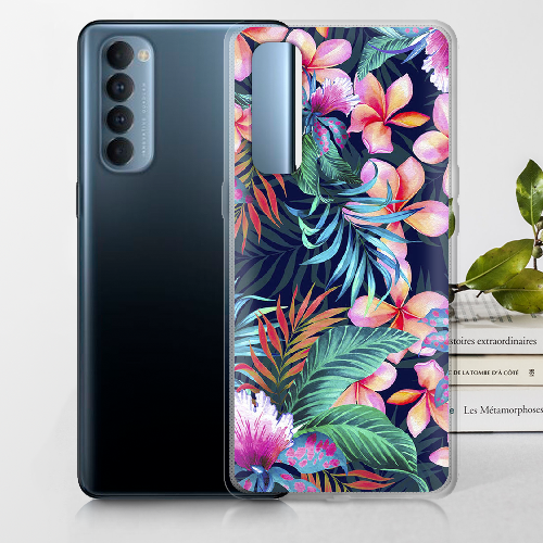 Чехол BoxFace OPPO Reno 4 Pro flowers in the tropics