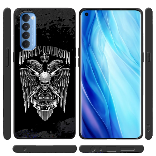 Чехол BoxFace OPPO Reno 4 Pro Harley Davidson skull and eagles