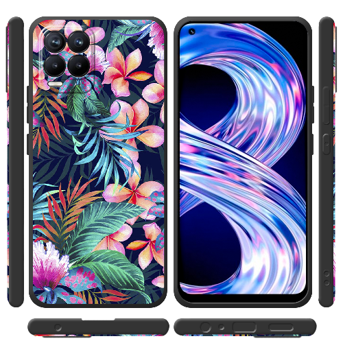 Чехол BoxFace Realme 8 flowers in the tropics