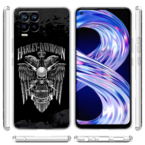 Чехол BoxFace Realme 8 Harley Davidson skull and eagles