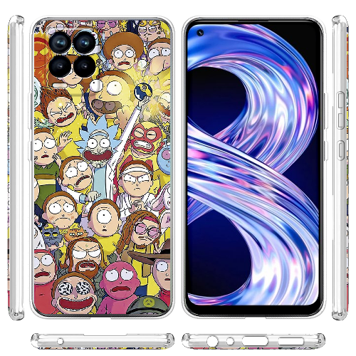 Чехол BoxFace Realme 8 Rick and Morty все герои