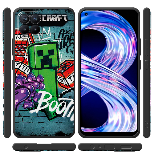 Чехол BoxFace Realme 8 Minecraft Graffiti