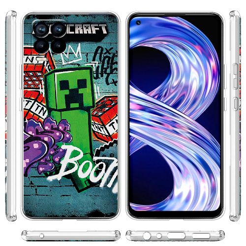 Чехол BoxFace Realme 8 Minecraft Graffiti