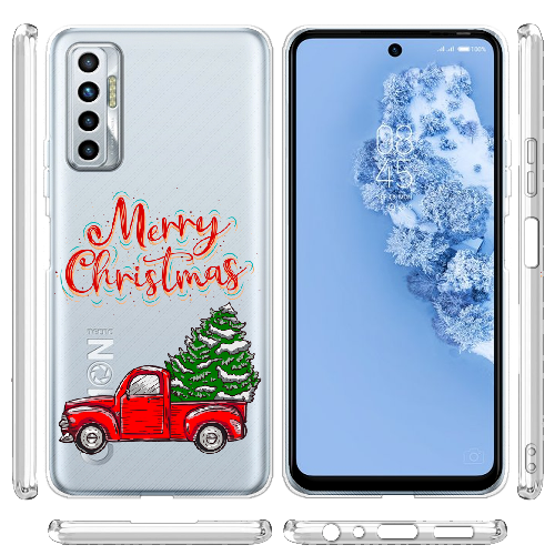 Чехол BoxFace Tecno Camon 17P Holiday Car Merry Christmas