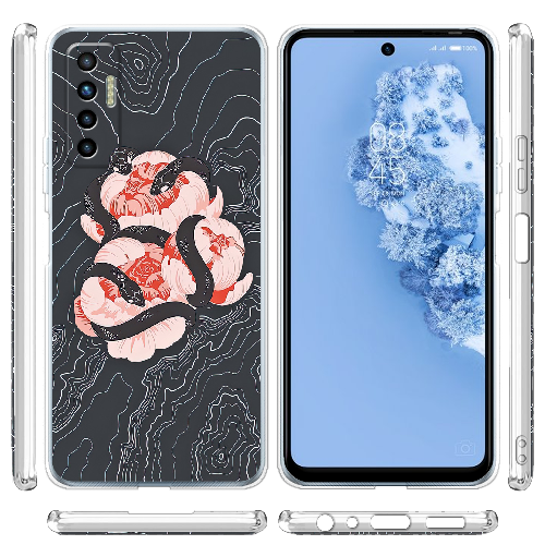 Чехол BoxFace Tecno Camon 17P Snake Rose