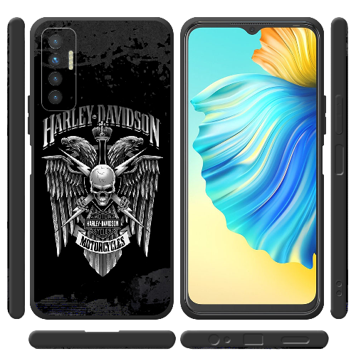 Чехол BoxFace Tecno Camon 17P Harley Davidson skull and eagles