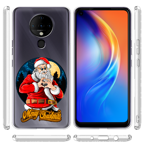 Чехол BoxFace Tecno Spark 6 Cool Santa and heart