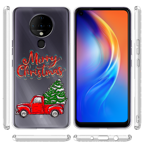 Чехол BoxFace Tecno Spark 6 Holiday Car Merry Christmas