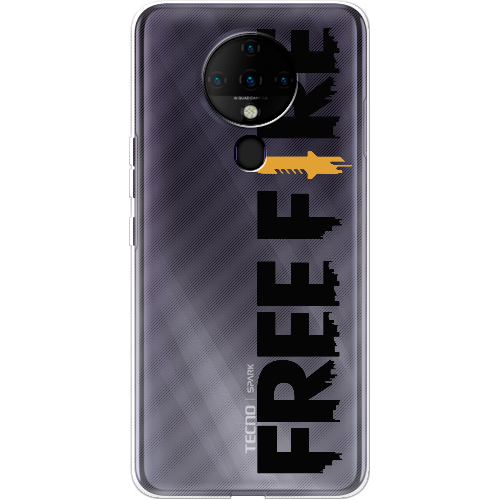 Чехол BoxFace Tecno Spark 6 Черный Free Fire