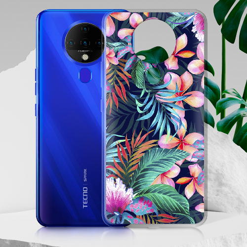 Чехол BoxFace Tecno Spark 6 flowers in the tropics