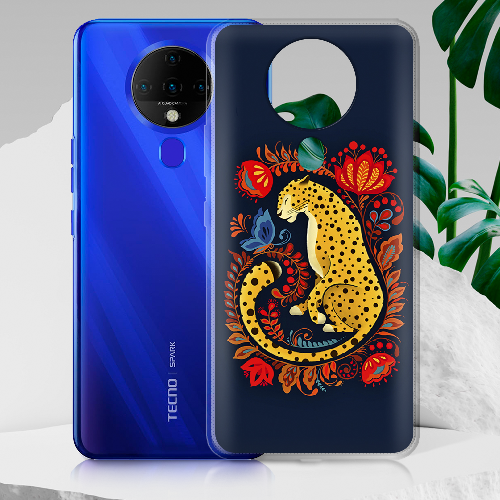 Чехол BoxFace Tecno Spark 6 Petrykivka Leopard