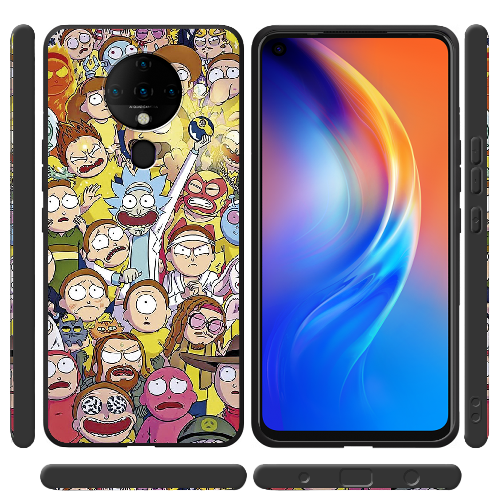 Чехол BoxFace Tecno Spark 6 Rick and Morty все герои