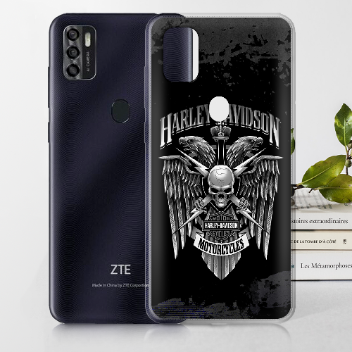 Чехол BoxFace ZTE Blade A7S 2020 Harley Davidson skull and eagles