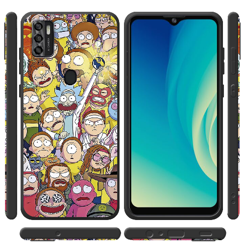 Чехол BoxFace ZTE Blade A7S 2020 Rick and Morty все герои