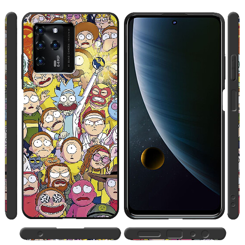 Чехол BoxFace ZTE Blade V30 Rick and Morty все герои