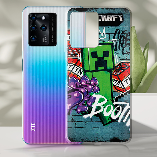 Чехол BoxFace ZTE Blade V30 Minecraft Graffiti