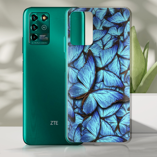 Чехол BoxFace ZTE Blade V30 Vita лазурные бабочки