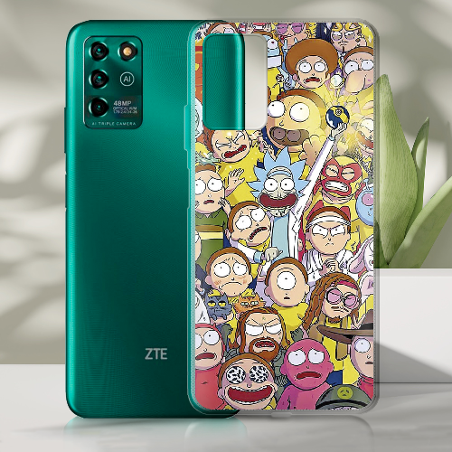 Чехол BoxFace ZTE Blade V30 Vita Rick and Morty все герои