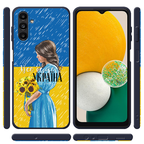 Чехол BoxFace Samsung Galaxy A13 (A136) Україна дівчина з букетом