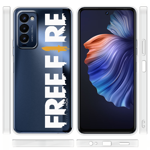 Чехол BoxFace Tecno Camon 18 / 18P Белый Free Fire