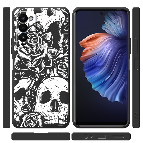 Чехол BoxFace Tecno Camon 18 / 18P Skull and Roses