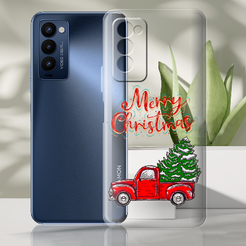 Чехол BoxFace Tecno Camon 18 / 18P Holiday Car Merry Christmas