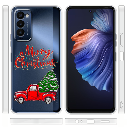 Чехол BoxFace Tecno Camon 18 / 18P Holiday Car Merry Christmas