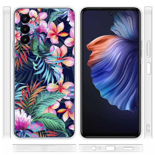 Чехол BoxFace Tecno Camon 18 / 18P flowers in the tropics