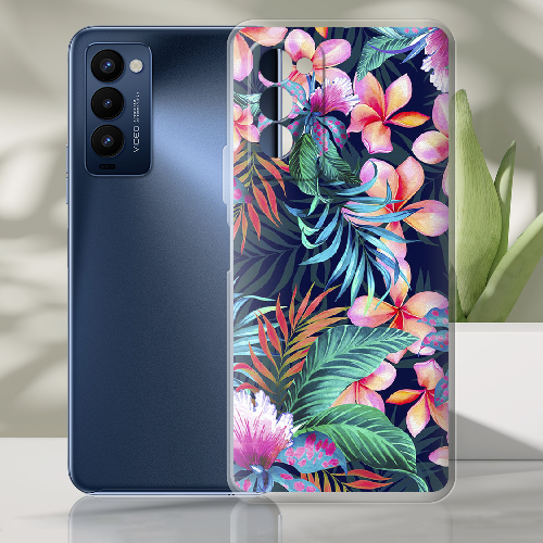 Чехол BoxFace Tecno Camon 18 / 18P flowers in the tropics