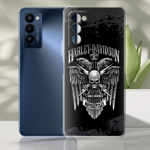 Чехол BoxFace Tecno Camon 18 / 18P Harley Davidson skull and eagles